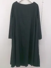 ◇ merlot メルロー Aライン 長袖 膝下丈 ノーカラーワンピース ブラック レディース  【中古】 【1204050003687】