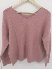 ◇ BAYFLOW ベイフロー Vネック 長袖 ニット セーター サイズF ピンク レディース  【中古】 【1204110006542】