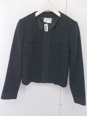 ◇ EMMAJAMES エマジェイムス 長袖 ノーカラー ジャケット サイズ7 ブラック レディース  【中古】 【1204110002261】