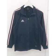 ◇ adidas アディダス キッズ 長袖 ジップアップ ジャケット ジャージ サイズ140 ネイビー メンズ  【中古】 【1204150000111】