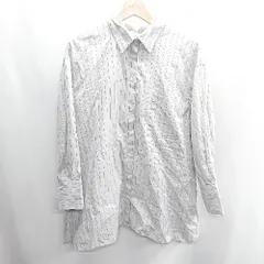 ◇ ⊇ Mila Owen ミラ オーウェン ストライプ柄 長袖 シャツ サイズ0 ライトグレー系 レッド レディース E  【1410100005895】