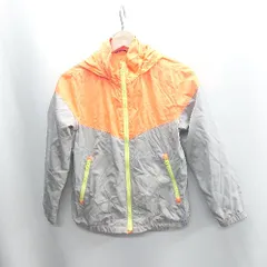 ◇ ⊇ GAP ギャップ キッズ 蛍光色 ジップアップ 長袖 ナイロンパーカー サイズM オレンジ マルチカラー 男の子 E  【1410100004973】