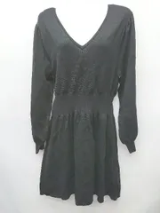 ◇ ⊂ SLY スライ シンプル 無地 長袖 ミニ丈 ワンピース サイズ1 ブラック レディース P  【1410160016428】