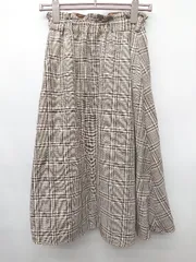 ◇ ◎ Θ RETRO GIRL レトロガール リバーシブル 膝下 フレア スカート サイズM ブラウン ベージュ レディース P  【1410160016169】
