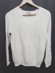 ◇ ⊇ BEAUTY & YOUTH ビューティアンドユース Vネック 薄手 長袖 ニット セーター 表示無し オフホワイト系 レディース P  【1410160018231】