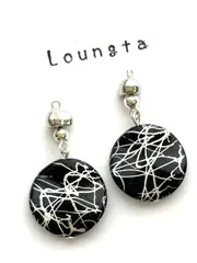 3973ブラックピアス 樹脂ピアス