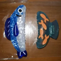 羊毛の魚の形をしたヘアクリップ、ヘアクロ、2種セット、出品