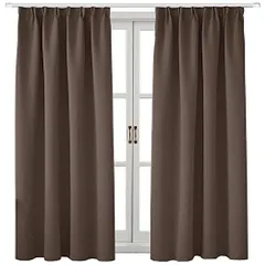 暗幕 断熱 リビング用 出窓用 寝室 無地 厚手カーテン かーてん 防音 (ブラウン 遮熱 150×110cm*2枚) 遮光カーテン1級遮光