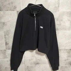 【美品】KITH キス　ハーフジップ  スウェット トレーナー　Мサイズ　ブラック 黒色　コットン　トレーナー　プルオーバー　短丈　プリントロゴ