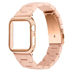 新品 [Briever] コンパチブル Apple Watch バンド 樹脂バンド 保護ケース付き コンパチブル iwatch 41mm 40mm 38mm 45mm 44mm 42mm 軽量 防水 一体型 アップルウォッチ用バンド シリーズ10/9/8/7/