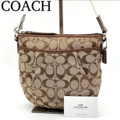 【美品】COACH シグネチャー ポシェットサコッシュ ショルダーバッグ 茶色