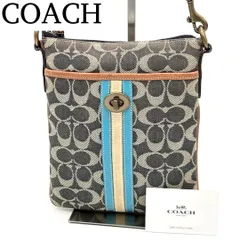 【良品】 COACH デニム シグネチャー ポシェット ショルダーバッグ ブルー