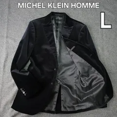 MICHEL KLEIN HOMME ミッシェルクランオム 秋冬 ベロア 生地 2B テーラードジャケット L メンズ 黒