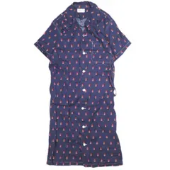 BEAMS BOY ビームスボーイ 日本製 ヨット柄シャツワンピース 13-26-1100-086 ONE SIZE NAVY 半袖 開襟 オープンカラー トップス g13674のサムネイル