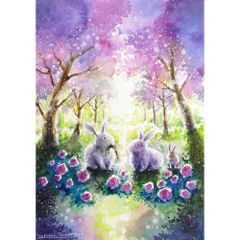 水彩画　春光 原画）春光の森の音色【SMサイズ／水彩画／#2975】 - メルカリ