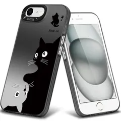 新品 用の iPhone ケース SE3/SE/8/7 耐衝撃 指紋防止 滑り止め レンズ保護 米軍MIL規格 ラブ製ラジウム猫