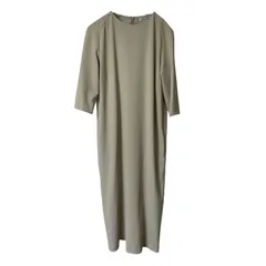 ZK17【美品】49 AV. junko shimada ジュンコシマダ ロングワンピース カットソーワンピース 腰ベルト付 七分袖 ベージュ サイズ38