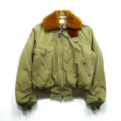 Vintage US AIR FORCE Flight Jacket B-15 ナイロン フライトジャケット L カーキ ムートン ボア襟 チンストラップ 裏ボア YS-513120