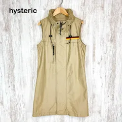 00s HYSTERIC GLAMOUR ヒステリックグラマー ミリタリー ハイネック ノースリーブ ワンピース ベージュ y2kのサムネイル