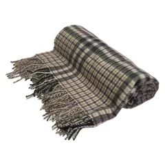 Joshua Ellis(ジョシュアエリス) ストール(ショール)美品  - アイボリー×パープル×マルチ チェック柄 カシミヤ