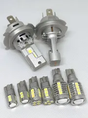 DA63T DA16T キャリートラック  爆光 H4 ヘッドライト T16 バックランプ T10 ポジション ナンバー灯 純白 8点SET ポン付け 車検対応 タイプAのサムネイル