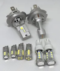 DA63T DA16T キャリートラック  爆光 H4 ヘッドライト T16 バックランプ T10 ポジション ナンバー灯 純白 8点SET ポン付け 車検対応 タイプBのサムネイル