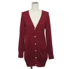 アーバンリサーチ ドアーズ URBAN RESEARCH DOORS カーディガン Vネック ロング 長袖 ウール ONE 赤 レッド