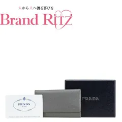    中古 プラダ キーケース 2PG222 ABランク ６連 ロゴ グレー サフィアーノ レディース PRADA 【送料無料】【名谷店】