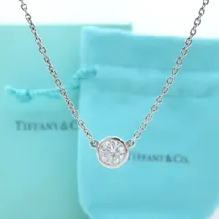 未使用 Tiffany&Co. ティファニー バイザヤード 大粒 1P ダイヤモンド プラチナ ネックレス PT950 HA548