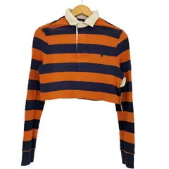 ポロバイラルフローレン Polo by RALPH LAUREN CUSTOM FIT ポニー刺繍 リメイク ボーダー ラガーシャツ レディース import：XS 