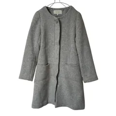 ZK17【美品】PROPORTION BODY DRESSING プロポーションボディドレッシング ロングコート ウールコート ファーフード付 グレー サイズ1