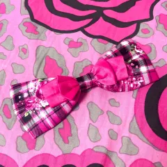 MA*RSマズ BLACKPINK ローズチェック リボンバレッタ ヘアクリップ 姫ロマンティックギャル ピンター