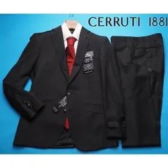 新品10.8万円 大手百貨店扱い 日本製 秋冬『CERRUTI チェルッティ 伊製生地』ウール100% ギャバジン ストライプ スーツYA7黒(A) 1208061のサムネイル