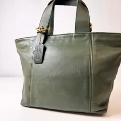 稀少色✨BCランク　 COACH　old coach　vintage  Handbag　green　glove-tanned leather　4133