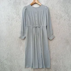 GLOBAL WORK グローバルワーク  2WAY ボリュームスリーブワンピース ドット柄 長袖ワンピース ライトブルー Mサイズ ◎、〇□☆