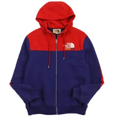 極美品●GUCCI グッチ THE NORTH FACE ザ・ノースフェイス 21AW 671462 ロゴプリント ジップアップ スウェットパーカー パープル レッド S イタリア製 正規品 メンズ