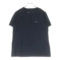 MONCLER (モンクレール) ロゴプリント バックジップ クルーネック半袖Tシャツ ブラック レディース J10938C00001