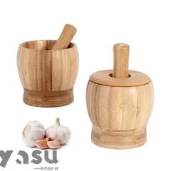 新しい未使用 すり鉢 すりこぎ棒 2点セット 木製 搗き器 キッチン用品 蓋付き 大容量研磨用 スパイスすり鉢 生姜、スパイス、ガーリックな