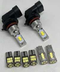 高品質 爆光 HB4 LED フォグランプ T16 バックランプ T10 ポジションランプ T10 ナンバー灯 バルブ 球 8点SET New 特注LEDチップ搭載 ポン付け 車検対応 汎用 タイプB