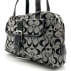 【良品】 COACH Y2K belt leather black grey canvas silver parts toto bag unisex ladies men's コーチ トートバッグ