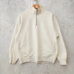 GU ジーユー ベビーウェイト スウェット ハーフジップ プルオーバー トレーナー 裏起毛 ライトグレー XLサイズ ◎_◇〇