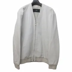 エーケーエム AKM 20AW ZIP CARDIGAN ジップカーディガン レザージャケット ブルゾン 革ジャン ラムレザー 白 ホワイト S 0520