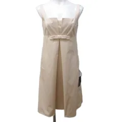 フォクシーニューヨーク FOXEY NEW YORK タグ付 Milly Dress ミリードレス ワンピース リボン フレア ロング 38 約S ピンク ベージュ 系 IBO84 1120