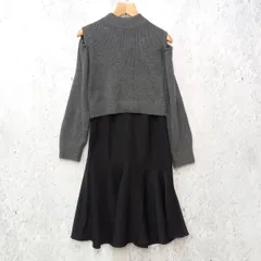 GRL グレイル 2Way オフショル ニット トップス  マーメイドスカート アシンメトリー セット売り チャコール ブラック F・Sサイズ  ◎、◇〇
