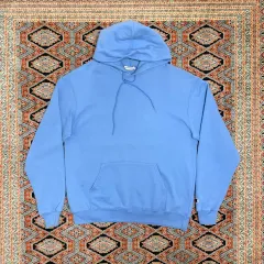 ヴィンテージ Champion ブルー 起毛 フード付きTシャツ メンズL