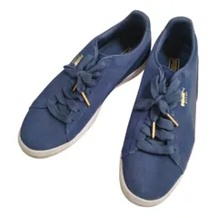 Z1711 PUMA プーマ　美品　スポーツスニーカー　靴ひも　スエード　ゴールドロゴ　メンズ　25