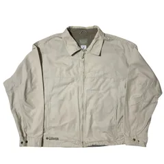 コロンビア ワークジャケット ワークウェア Colombia ロゴ 刺繍 アウター 春 秋 ベージュ ユーティリティポケット ８オンス フィールドジャケット 2XL レディース ユニセックス メンズ 古着 長袖