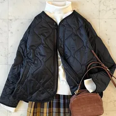 【土日限定価格！】美品//DOORS アーバンリサーチドアーズ キルトショートジャケット ブラック 黒 ノーカラー URBAN RESEARCH アウター レディース