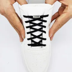 HIRAISM 結ばない靴紐 2足4本セット 靴ひも ゴム (ブラック)