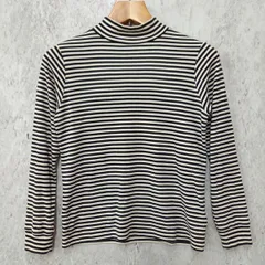 niko and... ニコアンド ウォーム ジンジャー ハイネック プルオーバー ボーダー柄 ブラック ホワイト Mサイズ ◎、◇〇